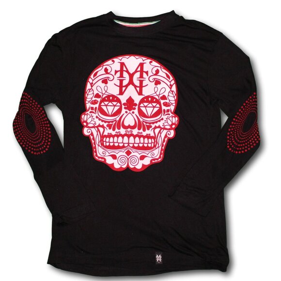 MICHAEL CHERRY Long Sleeve T-Shirt Red Skull NWT Rare - Picture 1 of 5